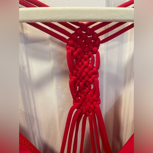 red one piece swimsuit with tags and liner - Picture 3 of 11